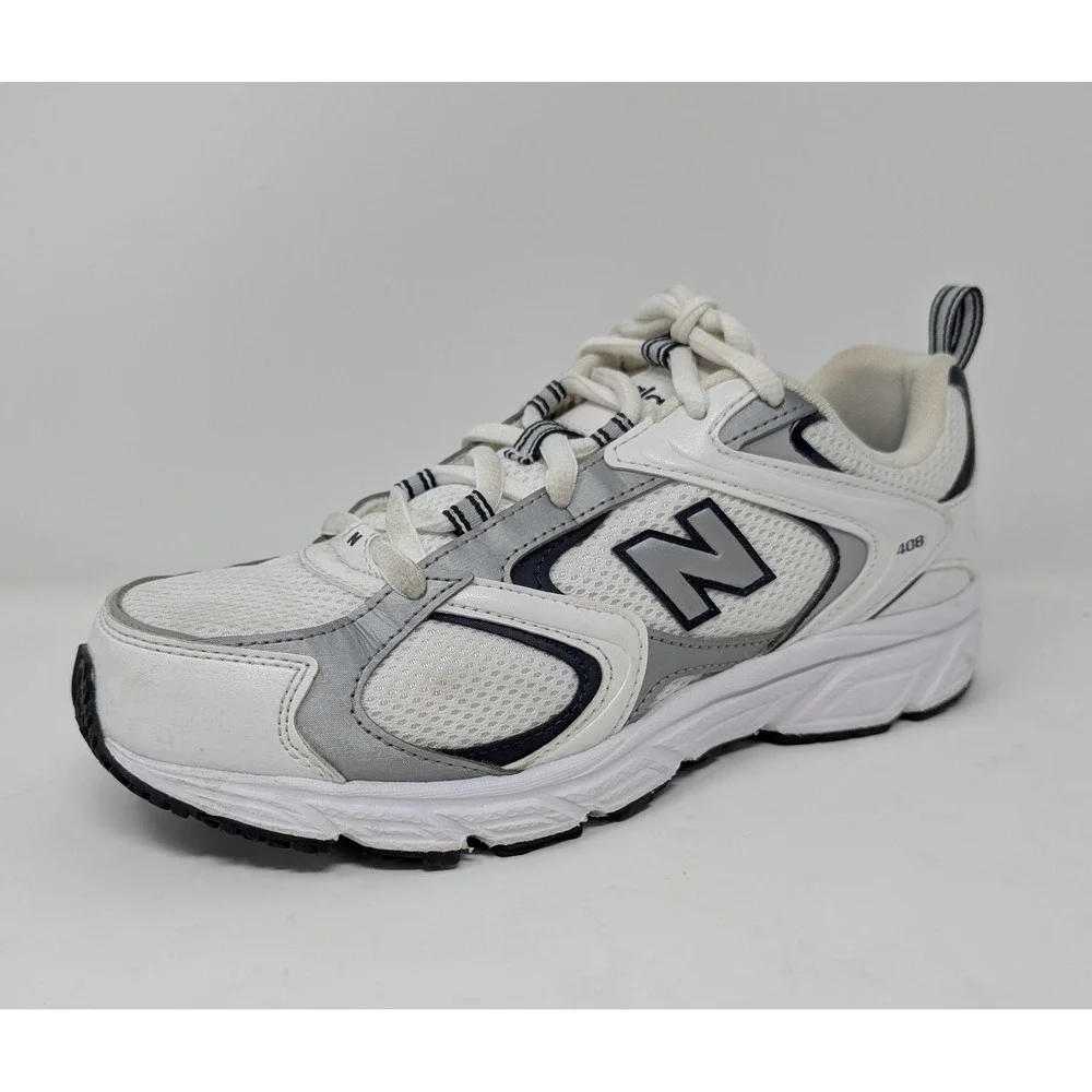 New Balance 408 Women's 7.5 White Silver Navy Running Shoes ML408A Mens 6